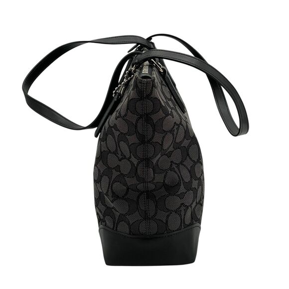 Coach Zip Top Tote in Signature Jacquard Black Smoke F29958 - Picture 5 of 16